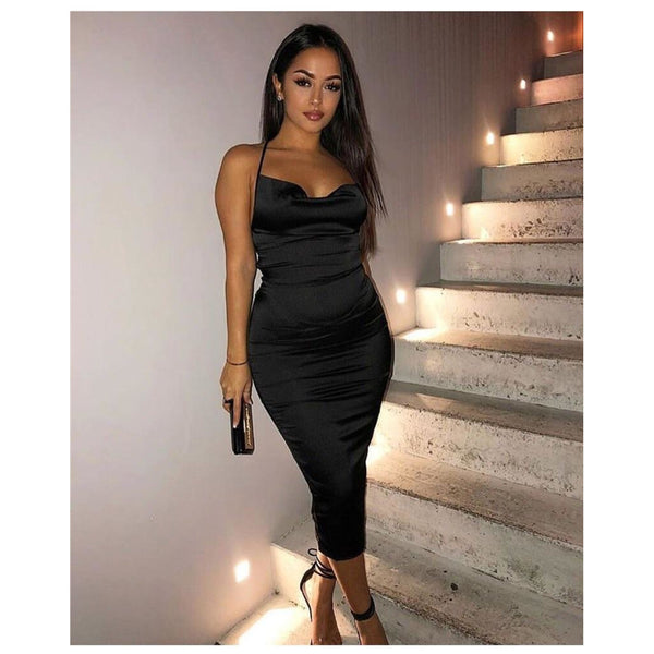 Silk 'n' Sexy Dress - Black prettycouturesa Silk 'n' Sexy Dress - Black prettycouturesa