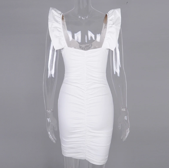 Versailles Ruched Dress - White