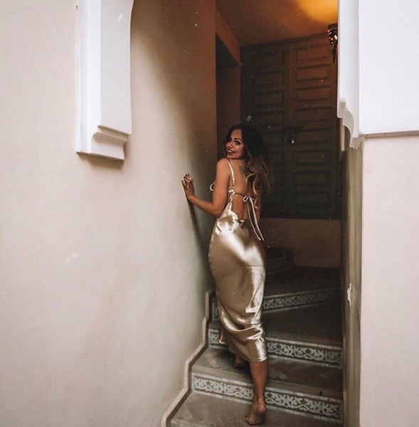 Dripping in Gold - Satin Midaxi Dress prettycouturesa Dripping in Gold - Satin Midaxi Dress prettycouturesa
