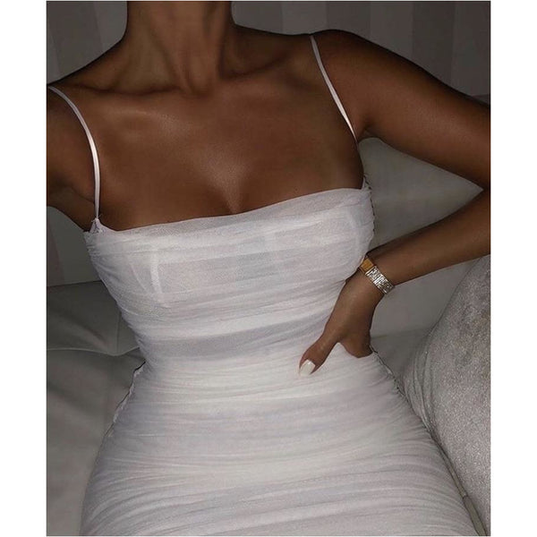 St. Tropez Ruched Dress - White