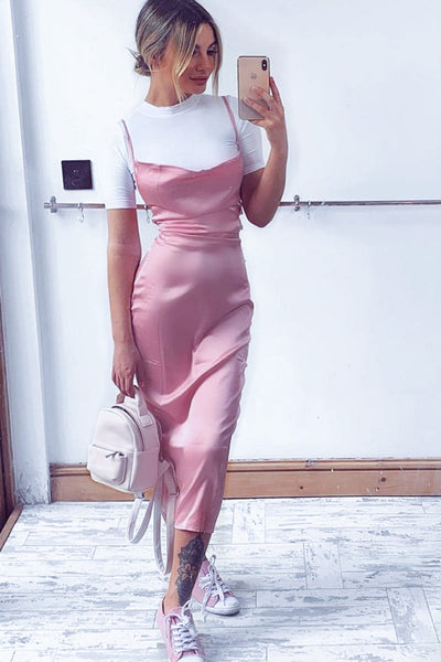 Silk ‘n’ Sexy Midi Dress - Bright Pink