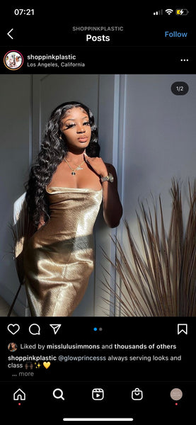 Dripping in Gold - Satin Midaxi Dress